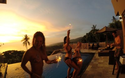 sunset birthday infinity pool sengiggi lombok