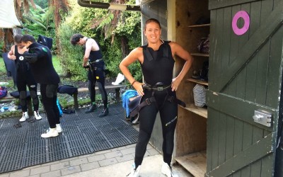 erin waitomo caves wetsuit