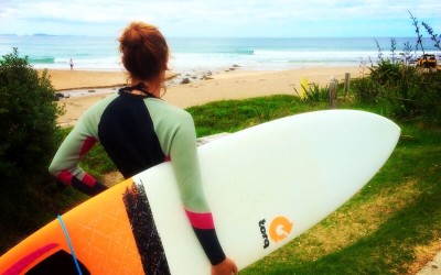 Erin surfboard hot water beach