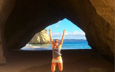 erin cathedral cove jump